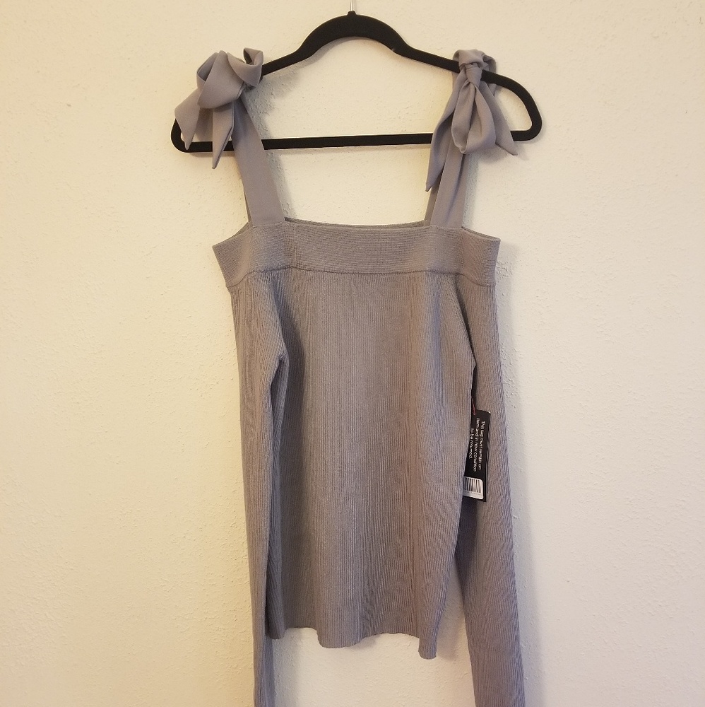 After Market Heavy Gray Cold Shoulder Sweater